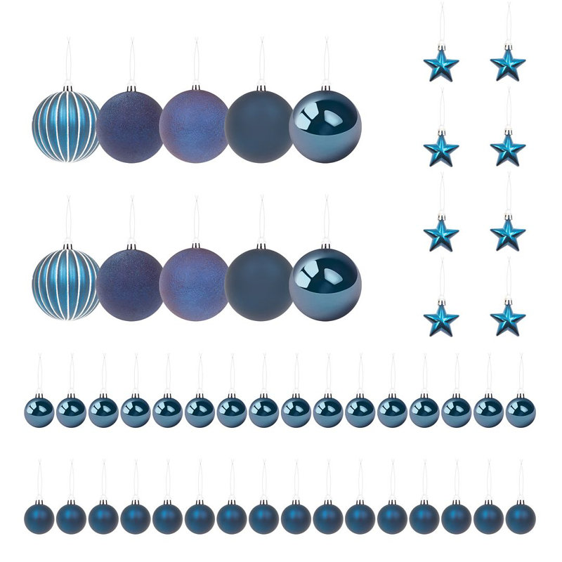 Solid Colour Shatterproof Ball Ornament, Navy