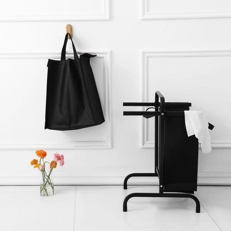 110L Black Cloth 2 Laundry Basket With Lid, Sorting Cards For Clothing Hamper Cards, Clothes