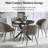 5 Piece Round Dining Table And Chair Set, Sherpa Armchairs With Black Table-1851308485-1851308480