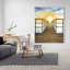 Coucher de soleil dans la mer - Toile jaune côtière pour la décoration intérieure-511090626
