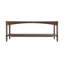 Table basse rustique avec pieds en spirale tournés et tablette inférieure