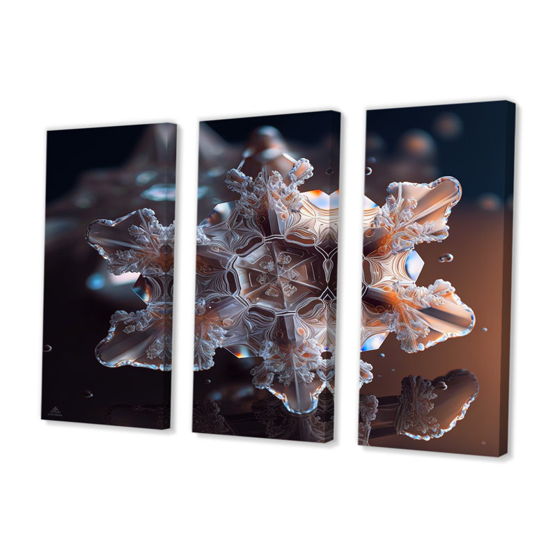 «Water Crystal Peace VI», reproduction sur toile 3 pièces, H 32 po x l 48 po x P 1 po, Toile tendue