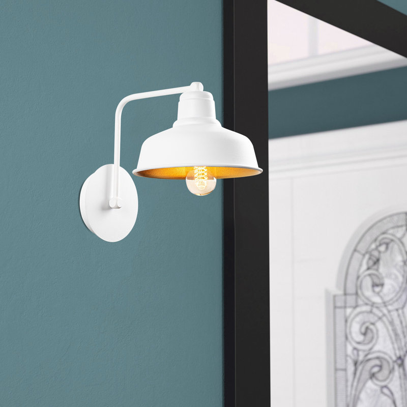 Lampe murale style scandinave, corps en métal, 7,5 x 10,6 x 9,4 pouces | Douille E27, 40 W maximum | Finition blanche élégante | Homologué IP20 pour une utilisation intérieure | Parfait pour le salon, la chambre à coucher ou le bureau