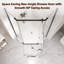 Cabine de douche d'angle sans cadre 91,4 cm x 91,4 cm x 182,9 cm, cabine de douche néo-angle avec verre trempé transparent de 6 mm, porte de douche pivotante avec pellicule anti-explosion et nano-revêtement en finition noir mat-98671807
