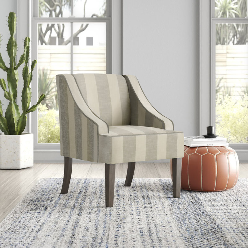 Fauteuil d'appoint Adona, 100% coton tissé gris