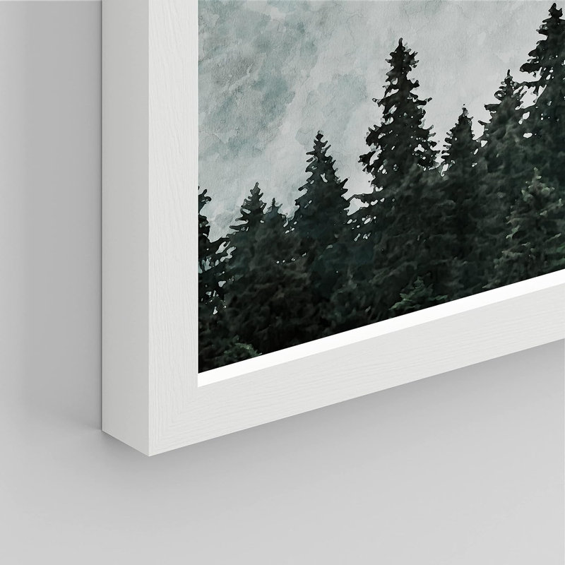 Misty Forest Landscape " IDEA4WALL Framed Foggy Pine Tree Wall Art, Set Of 3 Forest Mountain Wall Decor Prints, Nature Wilderness Wall Décor For Living Room, Bedroom " 3 - Pieces