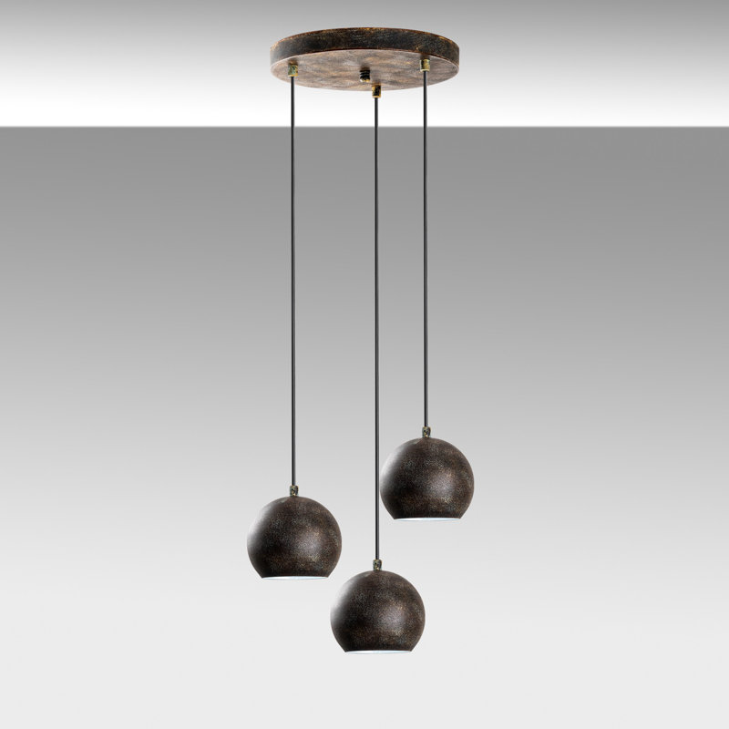 Elegant Adjustable Chandelier, Antiquation Finish, 17.7 in Diameter | Metal Body, Height: 17.7 - 43.7 in | 3 x E27 Socket (Max 40W) | Perfect for Dining Room & Living Space, Stylish & Functional Design