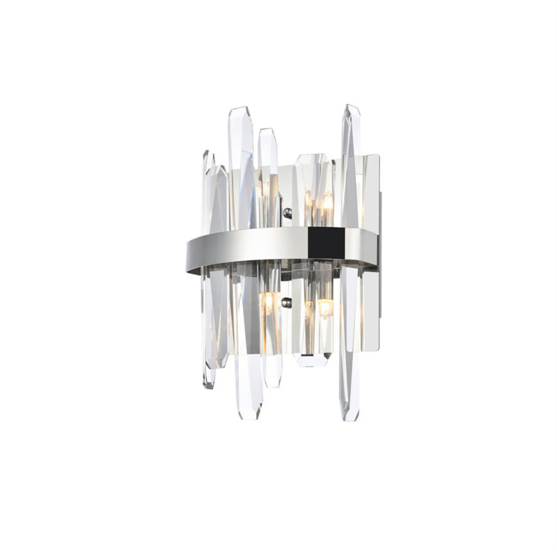 Marlow Dimmable Flush Mounted Sconce, Chrome, 12" H x 4" W x 8" D, 2 Lights
