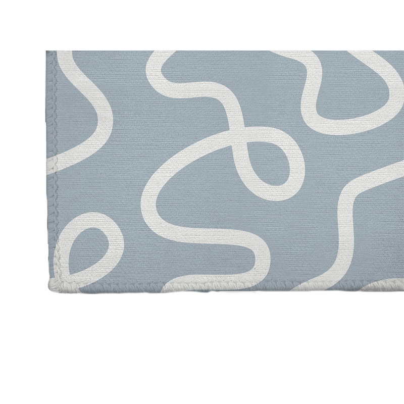 Tapis de jeu pour enfants Squig, Rectangle 4pi x 6 pi, Bleu ardoise / bleu