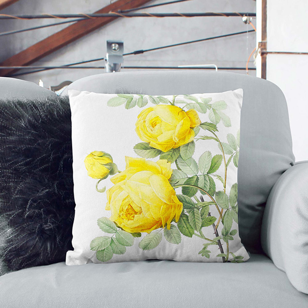 Roses by Pierre-Joseph Redoute Cushion with Filling