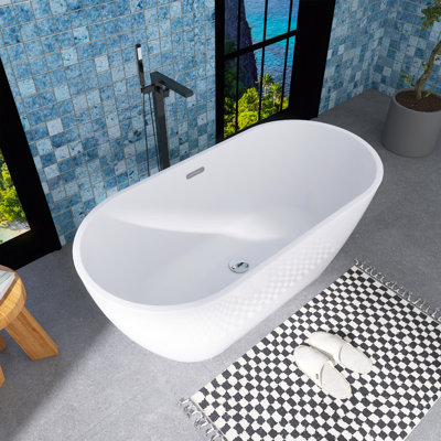 59.1'' x 28.5'' Freestanding Soaking Acrylic Bathtub