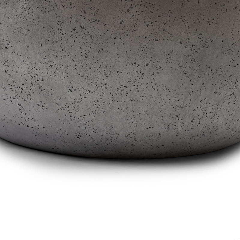 BOULA Outdoor Round Coffee Table, Aged Smoke Concrete