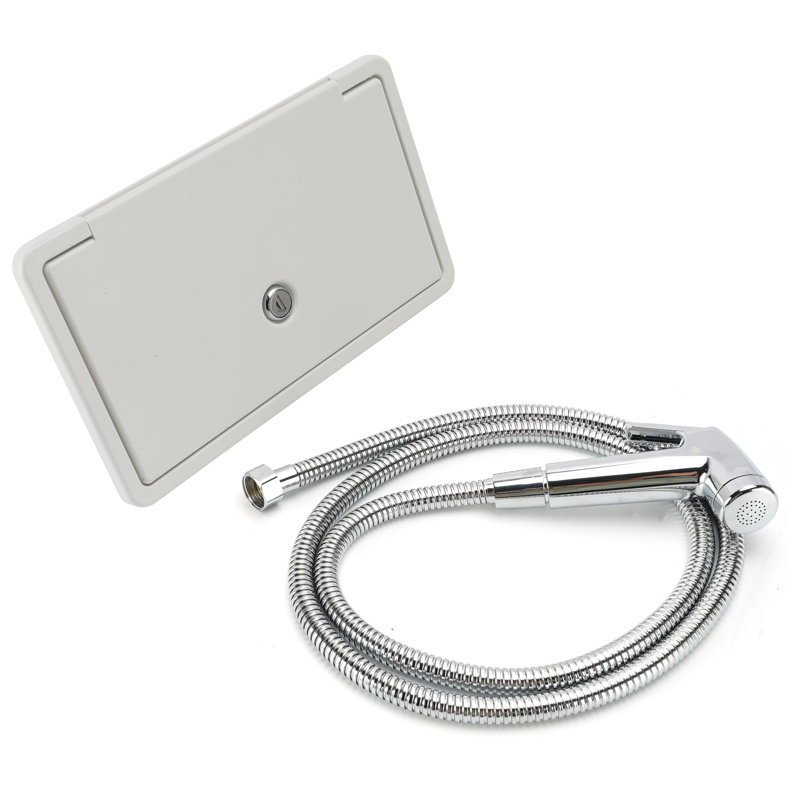 Lockable Outdoor Shower Box For Caravan Camper Trailer RV, White