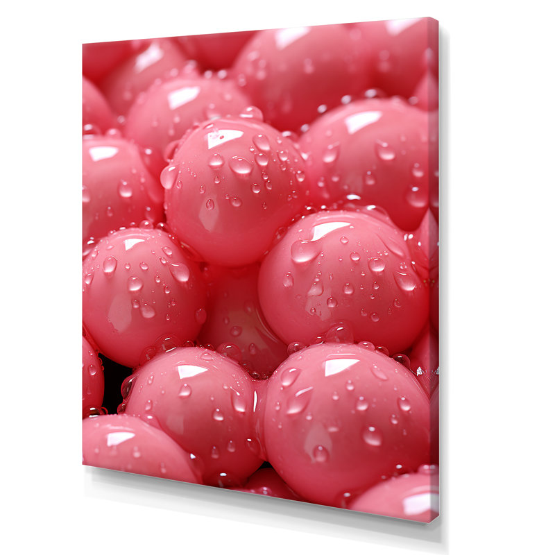 Rose bonbon et champagne champagne, Toile tendue, H 40 po x l 30 po x P 1,5 po
