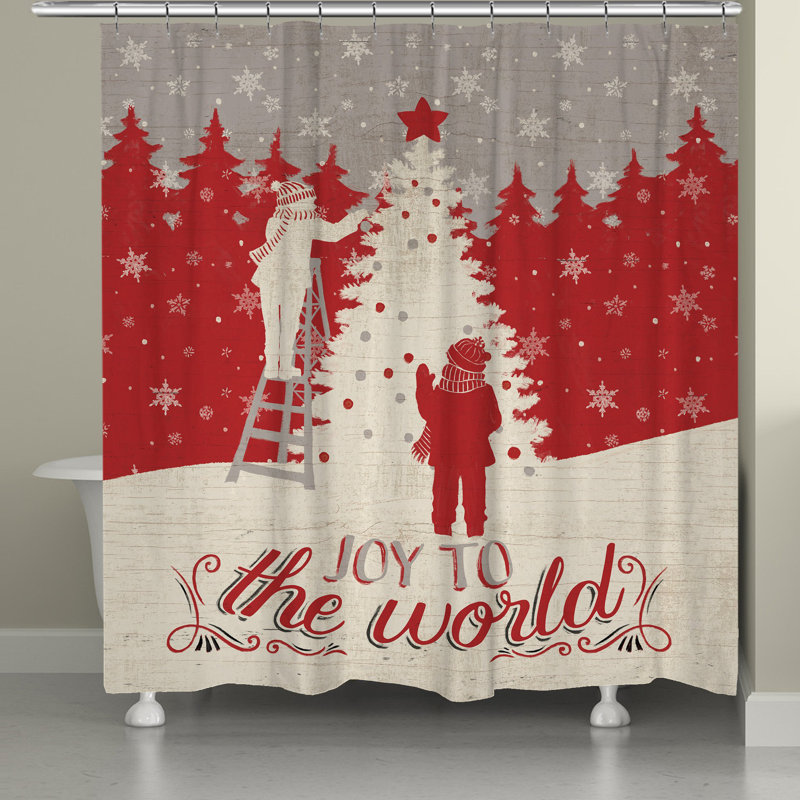 Rideau de douche Myrdle Joy to the World, H 71 po x l 74 po