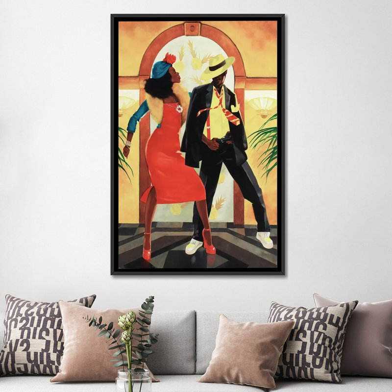 «Night Out I», impression sur toile, H 26 po x l 18 po x P 1,5 po, Toile avec cadre noir, Pas de tapis