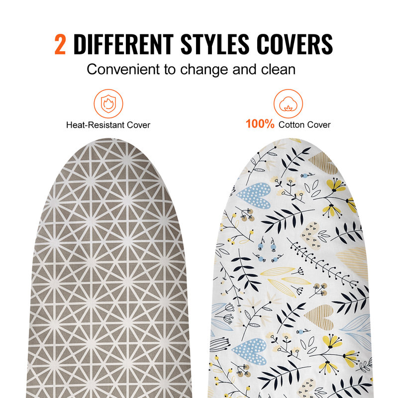 Adjustable Gray Ironing Board with Heat-Resistant Cover