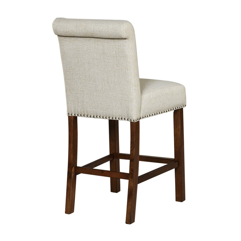 Wildon Home® Upholstered Counter Stool With Nailhead Trim Set Of 2