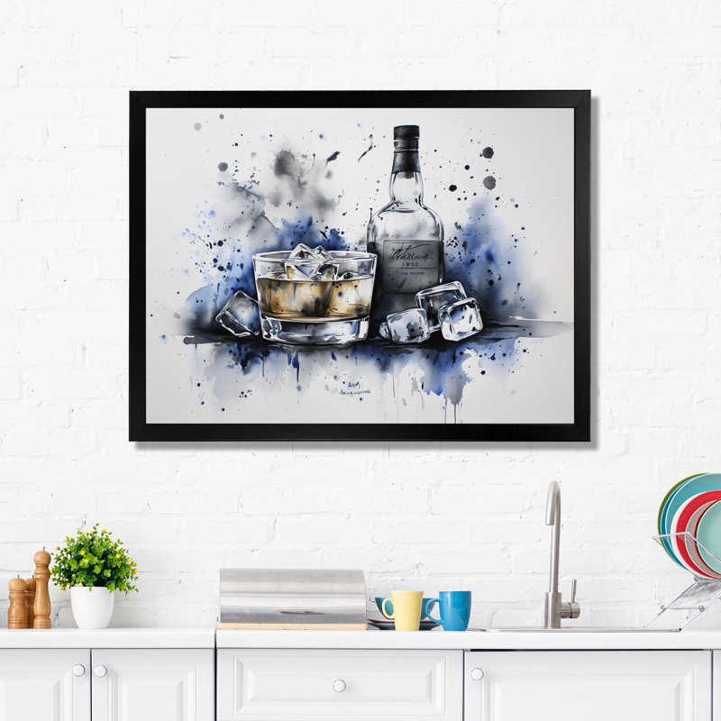 Whiskey On The Rocks - Liquor, reproduction sur toile, H 12 po x l 20 po, Reproduction encadrée d'une seule photo sans pass