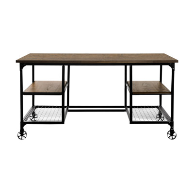 Bureau d'écriture 1 pi avec 4 roulettes en métal Modern