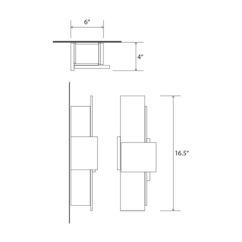 Acuo 2 - Light Flush Mounted Sconce, Dark Stained Walnut