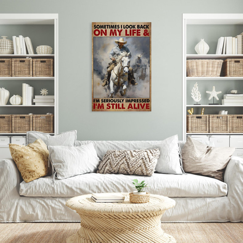Martis Cowboys Im Still Alive 1, H 20 po x l 16 po x P 1,25 po