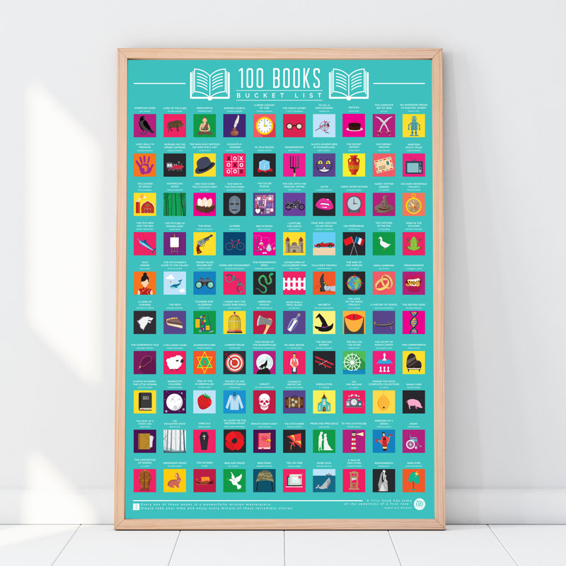 100 Books Bucket List - Rectangle Print