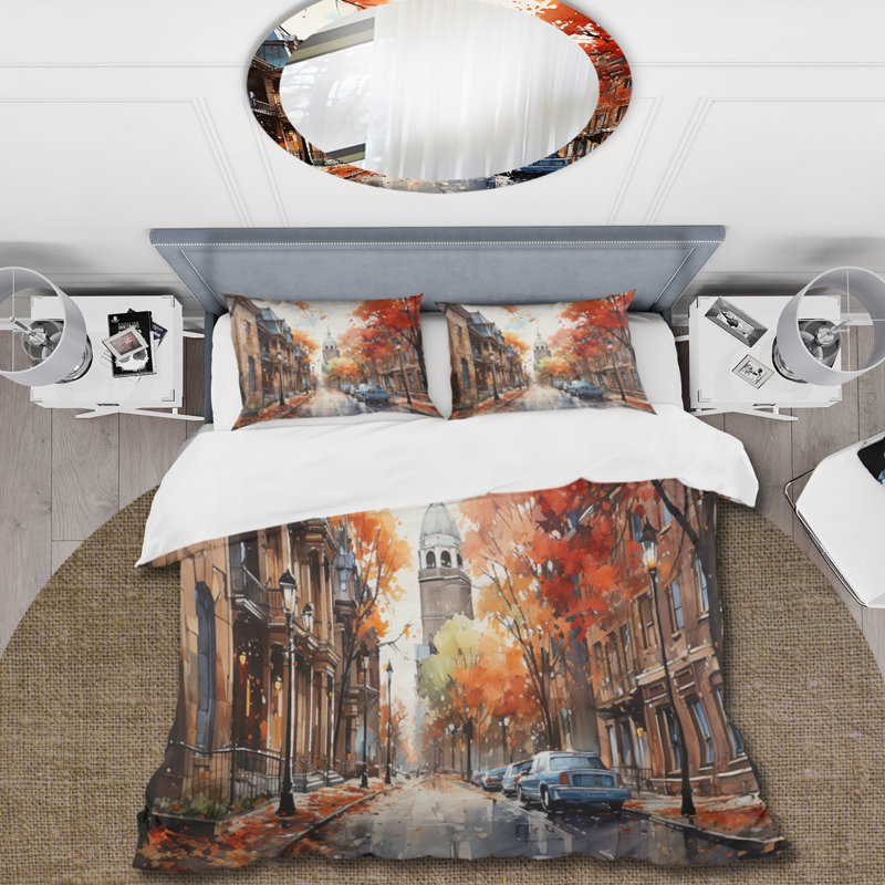 Ensemble de housse de couette en microfibre / polyester Old Street Boston Views