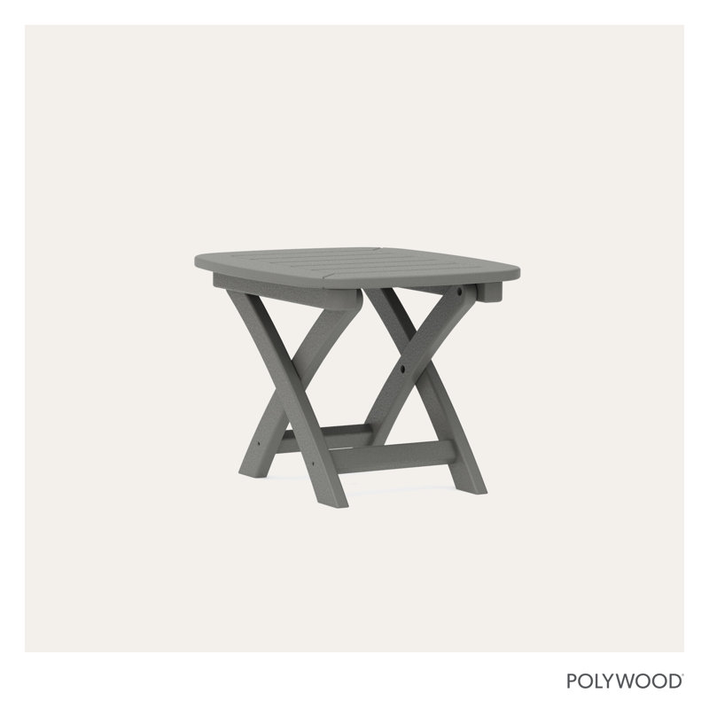 POLYWOOD Nautical 21" x 18" Side Table, Slate Gray