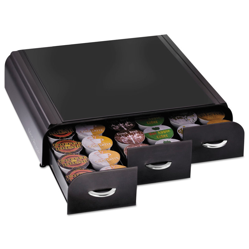 Black Wood Veneer Coffee Pod Drawer for 36 Capsules