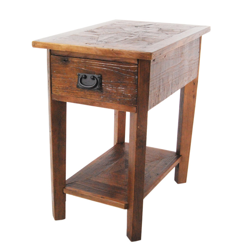 Inola Solid Wood End Table with Storage