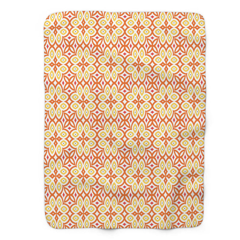 Carreau jaune grenat - couverture sherpa de qualité supérieure 1 pièce, Lit simple