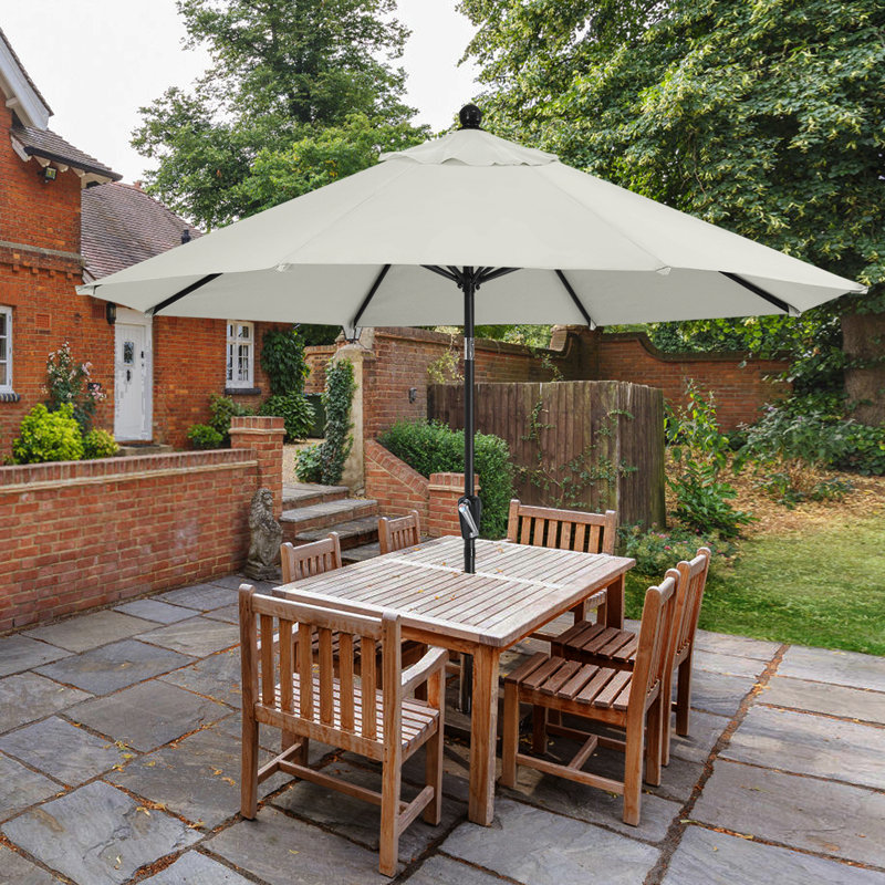 Parasol de marché Miqdad, Beige clair, H 96,4 po x l 118,1 po x P 118,1 po