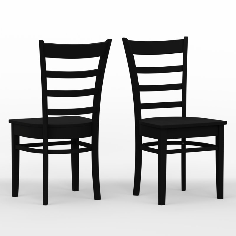 Chaise d'appoint en bois massif Ercan, Noir