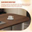 Bureau ovale brun italien minimaliste italien de luxe avec pieds en cuir-126436458