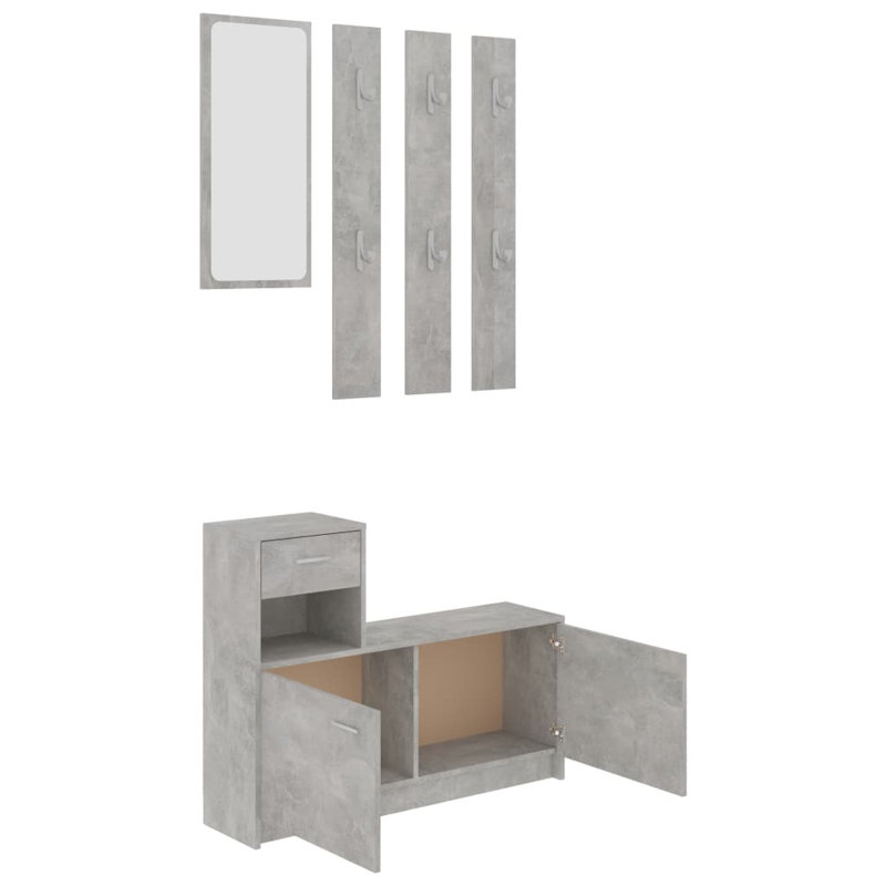 Avreigh 100 cm W Hallway Set, Concrete Grey