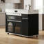 Îlot de cuisine roulant avec armoire de rangement, table de salle à manger extensible à plateau pliable extra-long, tiroirs, prise de courant et verrou de frein pour la cuisine et la salle à manger