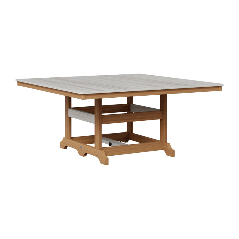 Garden Classic Outdoor Square Dining Table, Seashell, Natural Teak
