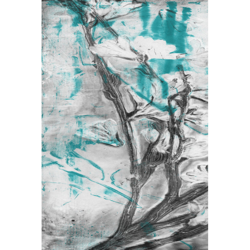 Ghost Print Floral I by Jennifer Goldberger - Wrapped Canvas Painting, 46cm H x 30cm W x 3.8cm D