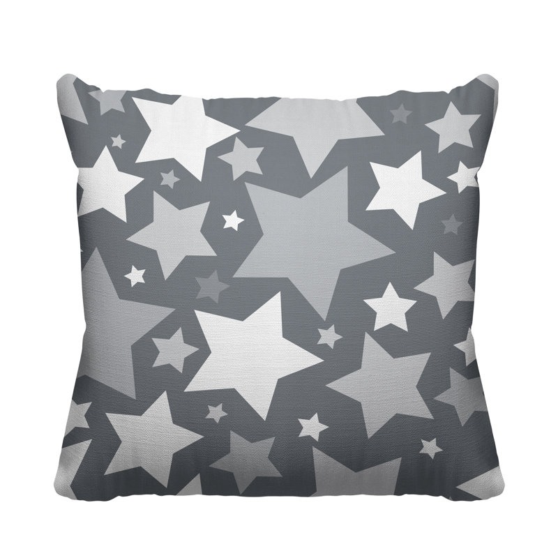 Coussin décoratif intérieur / extérieur Christmas Stars, L 15 po x H 15 po, Gris