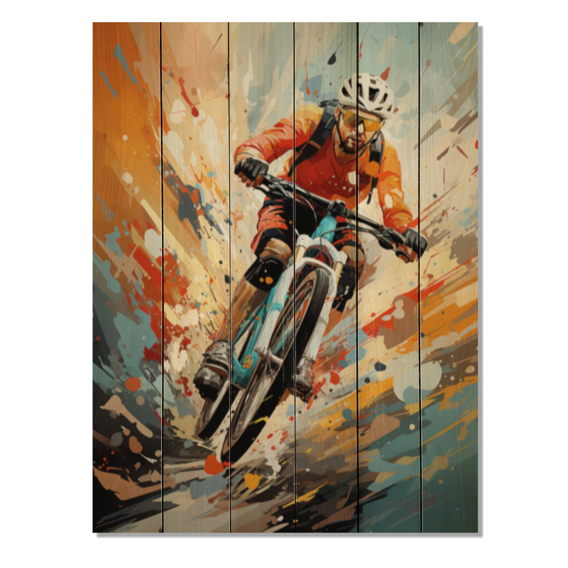 Vélo «I abstrait», impression sur bois, H 20 po x l 10 po x P 0,78 po