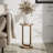 Farmhouse Minimalist  Round End Table With Open Base
