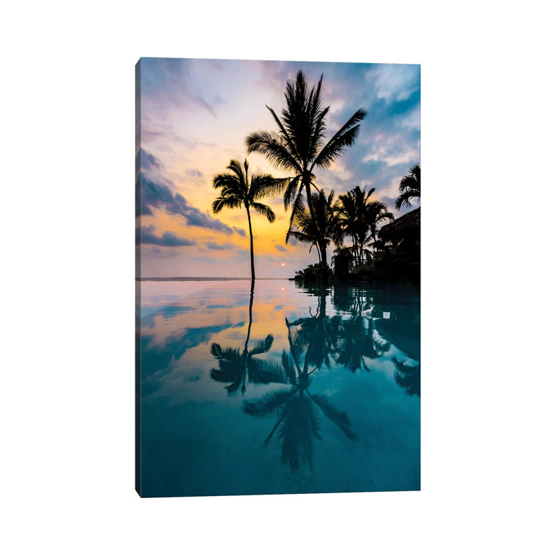 Palm Tree Reflection by Lucas Moore - Wrapped Canvas Print, 20.32 cm H x 30.48 cm W