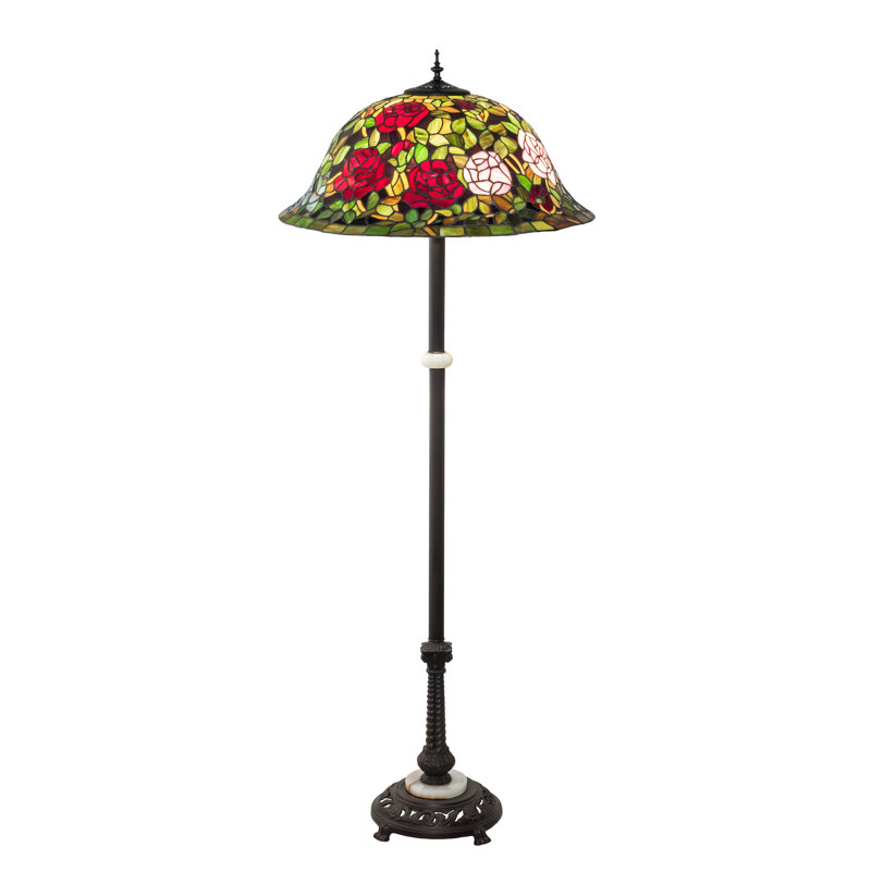 62" High Tiffany Rosebush Floor Lamp