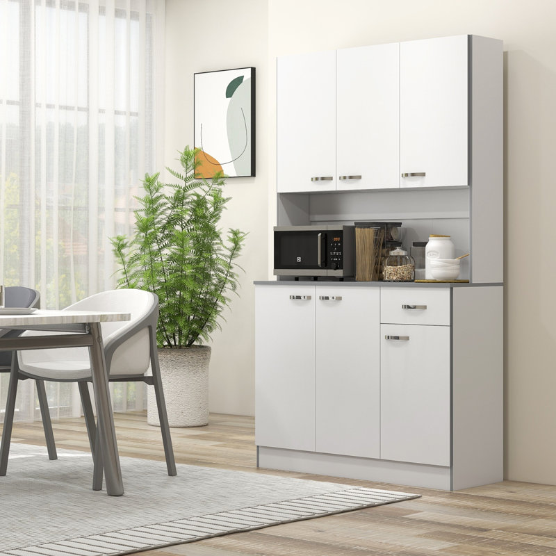 Buffet de cuisine 71 po autoportant moderne avec desserte et rangement