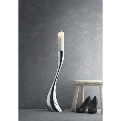Cobra Stainless Steel Floor Candlestick