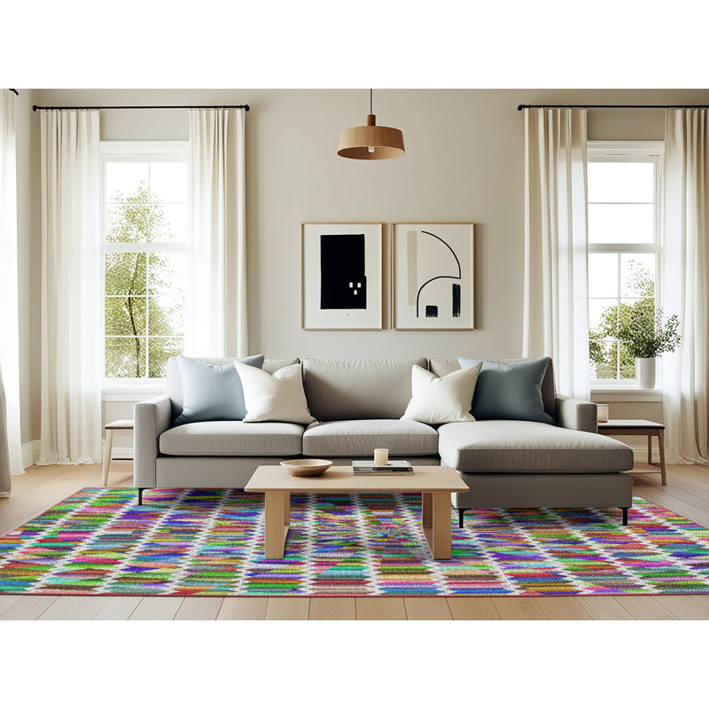 Quesinberry Geometric Indoor Rug, Rectangle 6' x 9'
