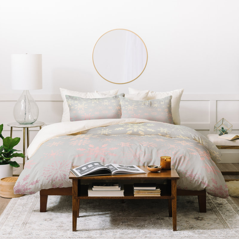 Ensemble de housse de couette Abolina Roux, Housse simple et 1 taie décorative, Beige