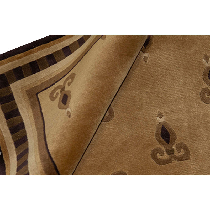 Hand-Knotted High-Quality Beige and Black Area Rug