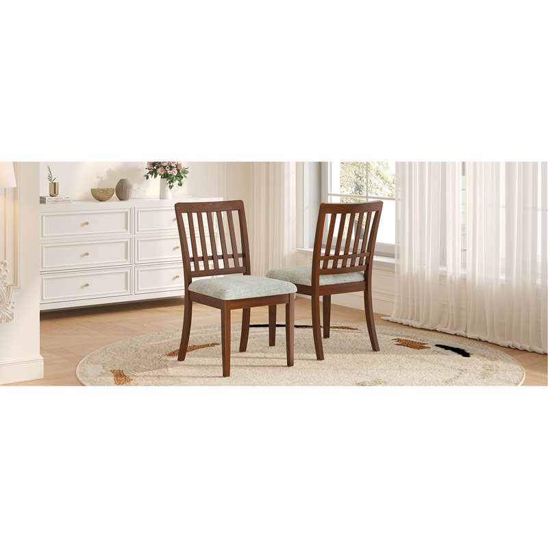 Chaises de salle à manger 2 pièces scandinaves modernes, dossier en bois courbé avec siège en tissu gris, finition pour la salle à manger et un appartement, facile à assembler - brun clair - brun
